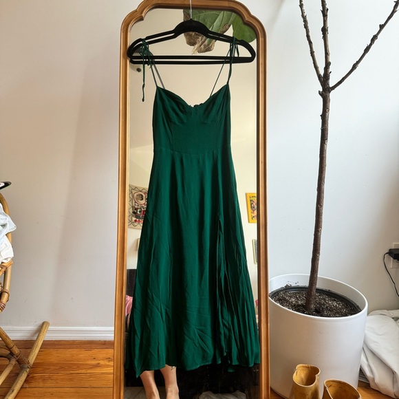 Reformation Juliette Dress Emerald Green Size 4 - Picture 7 of 9